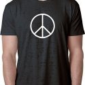 Mens Peace Shirt Basic Peace White Burnout Tee T-Shirt