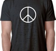 Mens Peace Shirt Basic Peace White Burnout Tee T-Shirt