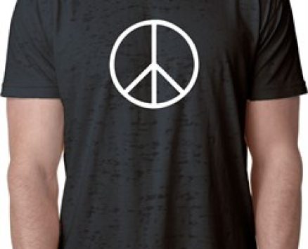 Mens Peace Shirt Basic Peace White Burnout Tee T-Shirt