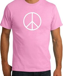 Mens Peace Shirt Basic Peace White Organic Tee T-Shirt