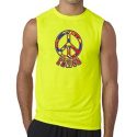 Mens Peace Shirt Funky Peace Sleeveless Tee T-Shirt