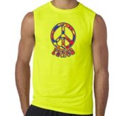 Mens Peace Shirt Funky Peace Sleeveless Tee T-Shirt