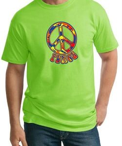 Mens Peace Shirt Funky Peace Tall Tee T-Shirt