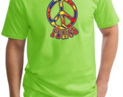 Mens Peace Shirt Funky Peace Tall Tee T-Shirt