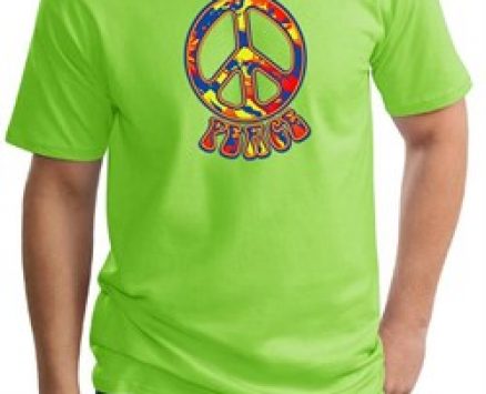 Mens Peace Shirt Funky Peace Tall Tee T-Shirt