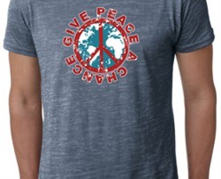 Mens Peace Shirt Give Peace a Chance Burnout Tee T-Shirt
