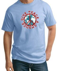 Mens Peace Shirt Give Peace a Chance Tall Tee T-Shirt