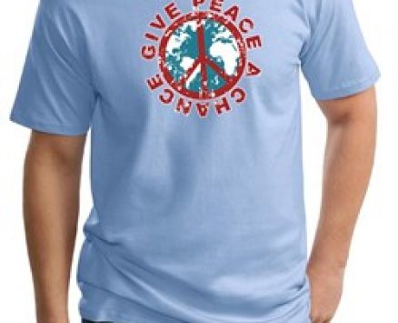 Mens Peace Shirt Give Peace a Chance Tall Tee T-Shirt