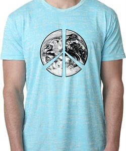 Mens Peace Shirt Peace Earth Burnout Tee T-Shirt