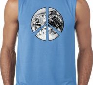 Mens Peace Shirt Peace Earth Sleeveless Tee T-Shirt