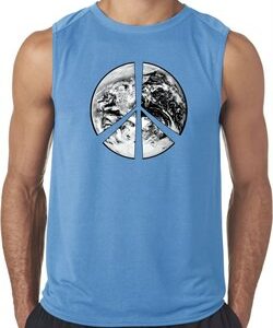 Mens Peace Shirt Peace Earth Sleeveless Tee T-Shirt