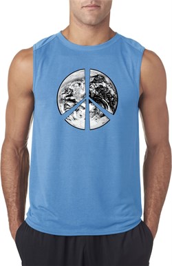 Mens Peace Shirt Peace Earth Sleeveless Tee T-Shirt