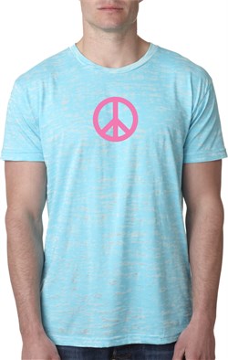 Mens Peace Shirt Pink Peace Burnout Tee T-Shirt