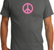 Mens Peace Shirt Pink Peace Organic Tee T-Shirt