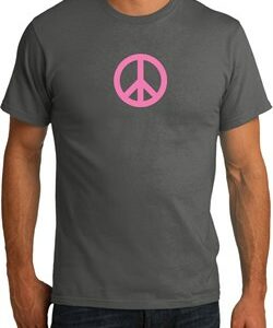 Mens Peace Shirt Pink Peace Organic Tee T-Shirt