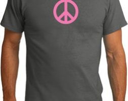 Mens Peace Shirt Pink Peace Organic Tee T-Shirt