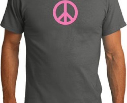 Mens Peace Shirt Pink Peace Organic Tee T-Shirt