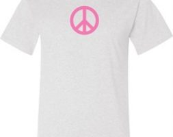Mens Peace Shirt Pink Peace Tall Tee T-Shirt