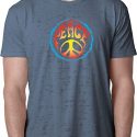 Mens Peace Shirt Psychedelic Peace Burnout Tee T-Shirt