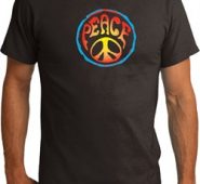 Mens Peace Shirt Psychedelic Peace Organic Tee T-Shirt