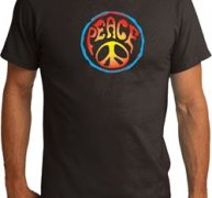 Mens Peace Shirt Psychedelic Peace Organic Tee T-Shirt