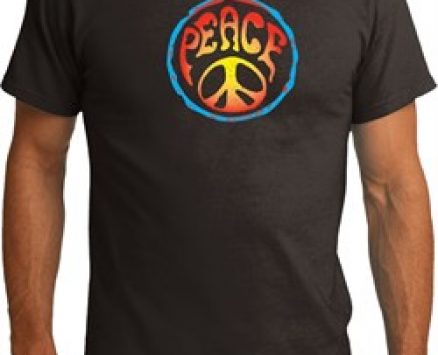 Mens Peace Shirt Psychedelic Peace Organic Tee T-Shirt