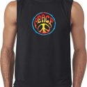 Mens Peace Shirt Psychedelic Peace Sleeveless Tee T-Shirt