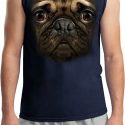 Mens Pug Shirt Big Pug Face Muscle Tee T-Shirt