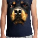 Mens Rottweiler Shirt Big Rottweiler Face Muscle Tee T-Shirt