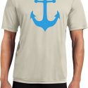 Mens Sailing Shirt Blue Anchor Moisture Wicking Tee