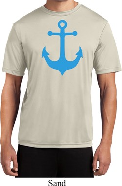 Mens Sailing Shirt Blue Anchor Moisture Wicking Tee