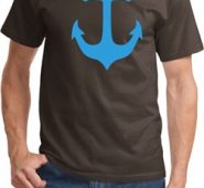 Mens Sailing Shirt Blue Anchor Tee T-Shirt
