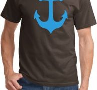 Mens Sailing Shirt Blue Anchor Tee T-Shirt