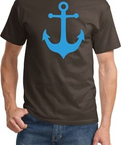 Mens Sailing Shirt Blue Anchor Tee T-Shirt