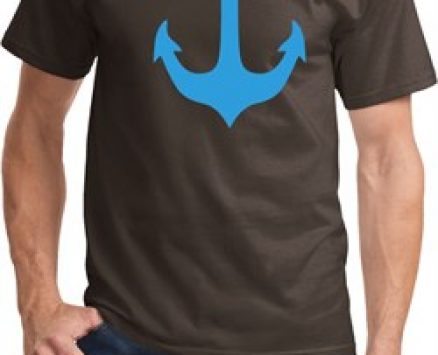 Mens Sailing Shirt Blue Anchor Tee T-Shirt