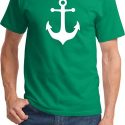 Mens Sailing Shirt White Anchor Tee T-Shirt