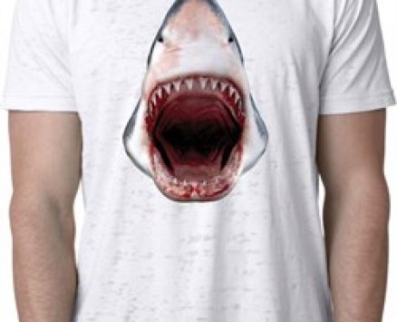 Mens Shark Shirt 3D Shark Burnout Tee T-Shirt