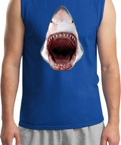 Mens Shark Shirt 3D Shark Muscle Tee T-Shirt