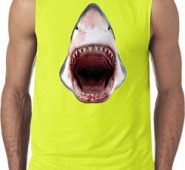 Mens Shark Shirt 3D Shark Sleeveless Tee T-Shirt