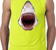 Mens Shark Shirt 3D Shark Sleeveless Tee T-Shirt