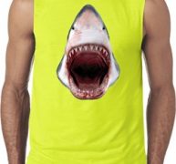 Mens Shark Shirt 3D Shark Sleeveless Tee T-Shirt