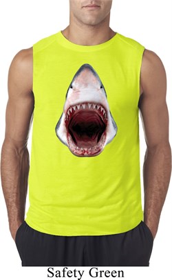 Mens Shark Shirt 3D Shark Sleeveless Tee T-Shirt