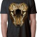 Mens Snake Shirt Big Cobra Snake Face Burnout T-Shirt