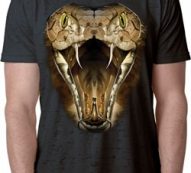 Mens Snake Shirt Big Cobra Snake Face Burnout T-Shirt