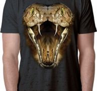 Mens Snake Shirt Big Cobra Snake Face Burnout T-Shirt