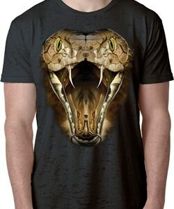 Mens Snake Shirt Big Cobra Snake Face Burnout T-Shirt