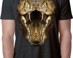 Mens Snake Shirt Big Cobra Snake Face Burnout T-Shirt