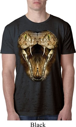 Mens Snake Shirt Big Cobra Snake Face Burnout T-Shirt