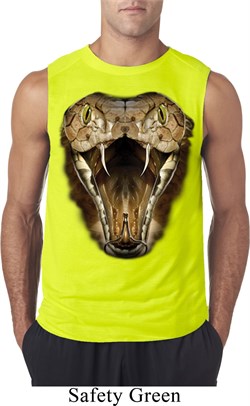 Mens Snake Shirt Big Cobra Snake Face Sleeveless Tee T-Shirt