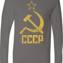 Mens Soviet Shirt CCCP Distressed Lightweight Hoodie Tee